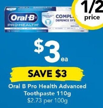 Drakes Oral B Pro Health Advanced Toothpaste 110g offer