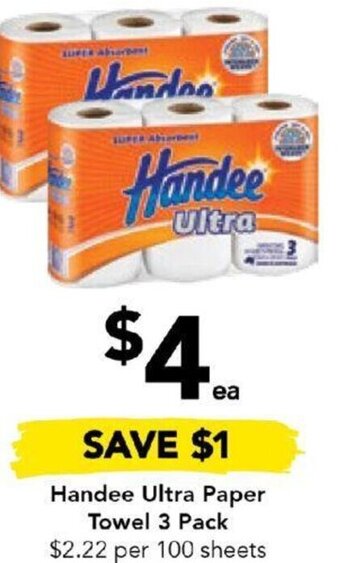 Drakes Handee Ultra Paper Towel 3 Pack offer