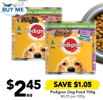 Drakes Pedigree Dog Food 700g offer