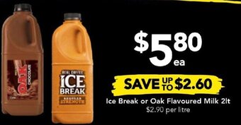 Drakes Ice Break or Oak Flavoured Milk 2lt offer