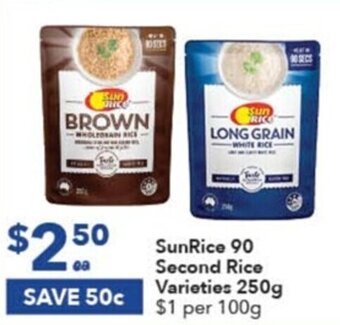 Ritchies SunRice 90 Second Rice Varieties 250g offer