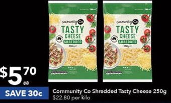 Community Co Shredded Tasty Cheese 250g