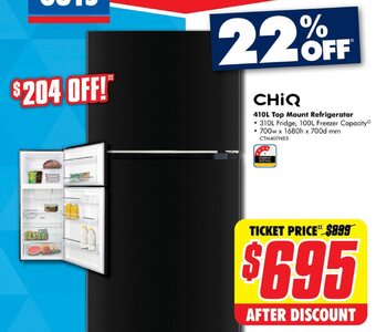 The Good Guys 410L Top Mount Refrigerator offer