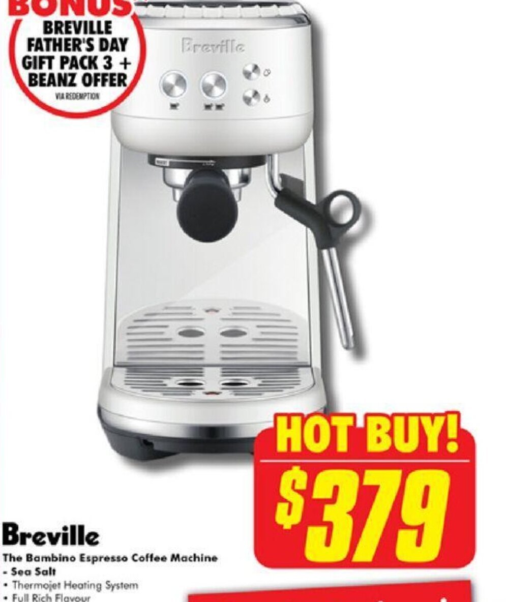 The Bambino Espresso Coffee Machine Sea Salt offer at The Good Guys