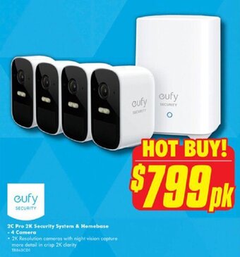 The Good Guys 2C Pro 2K Security System & Homebase - 4 Camera offer