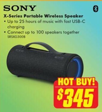 The Good Guys SONY X-Series Portable Wireless Speaker offer