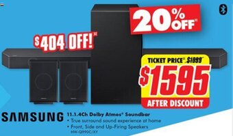 The Good Guys SAMSUNG 11.1.4Ch Dolby Atmos® Soundbar offer