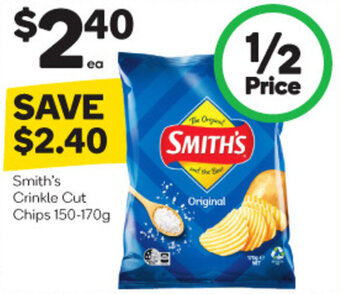 Woolworths Smith's Crinkle Cut Chips 150-170g offer