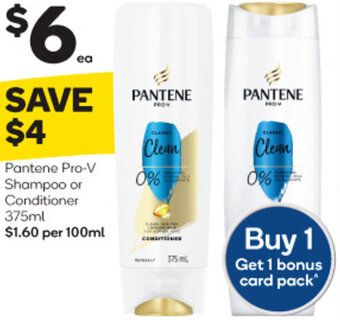Woolworths Pantene Pro-V Shampoo or Conditioner 375ml offer