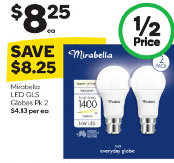 Mirabella LED GLS Globes Pk 2