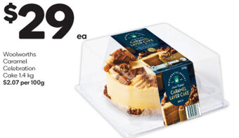 Woolworths Woolworths Caramel Celebration Cake 1.4 kg offer