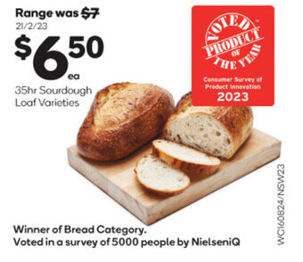 Woolworths 35hr Sourdough Loaf Varieties offer