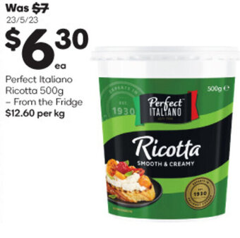 Woolworths Perfect Italiano Ricotta 500g - From the Fridge offer