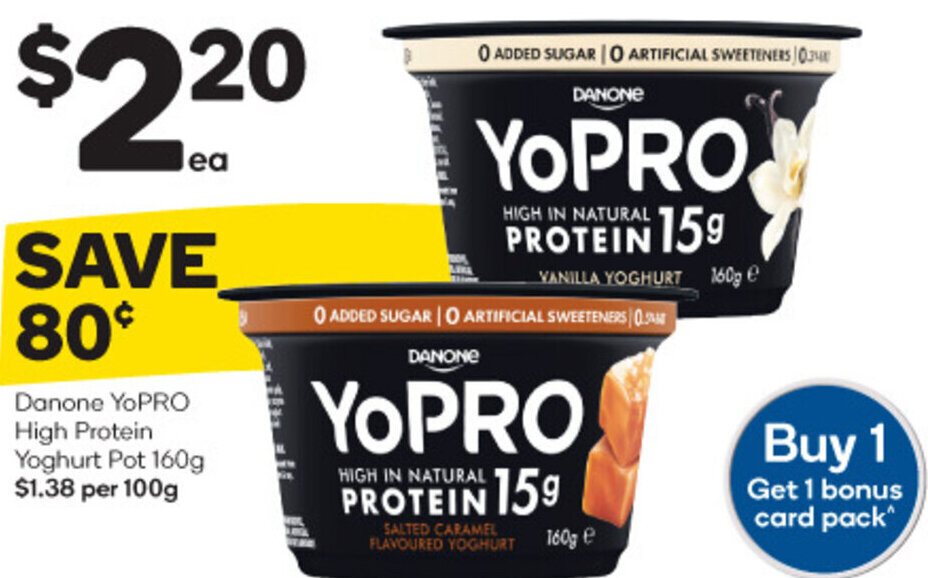 Danone YoPRO High Protein Yoghurt Pot 160g offer at Woolworths