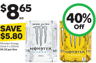 Woolworths Monster Energy Drink 4 x 500ml offer