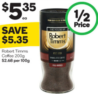 Woolworths Robert Timms Coffee 200g offer