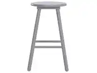 LivingStyles Olina Oak Timber Counter Stool, Grey offer