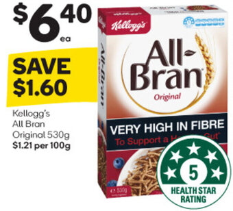 Woolworths Kellogg's All Bran Original 530g offer