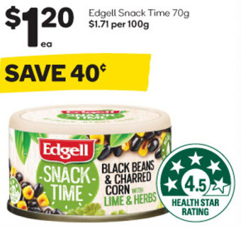Woolworths Edgell Snack Time 70g offer