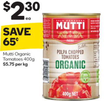 Woolworths Mutti Organic Tomatoes 400g offer