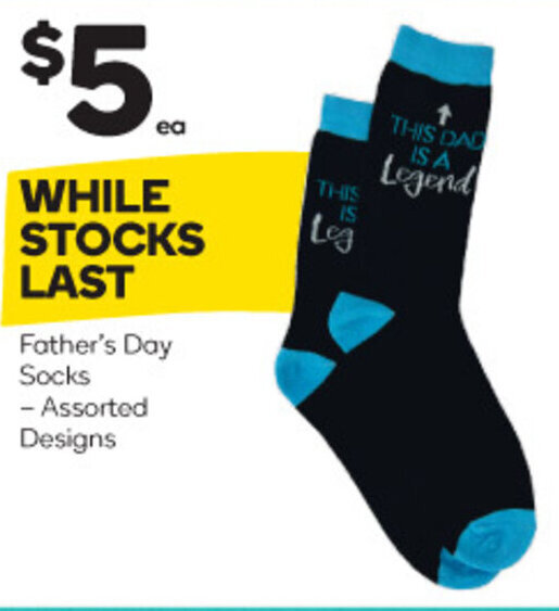 Father's Day Socks Assorted Designs offer at Woolworths