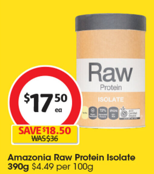 Amazonia Raw Protein Isolate 390g offer at Coles