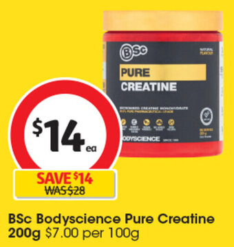 Coles BSc Bodyscience Pure Creatine 200g offer