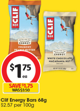 Coles Clif Energy Bars 68g offer