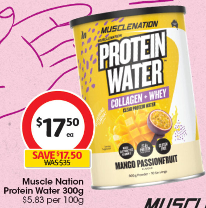 Muscle Nation Protein Water 300g offer at Coles