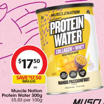 Coles Muscle Nation Protein Water 300g offer