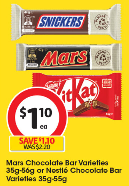 Mars Chocolate Bar Varieties 35g56g or Nestlé Chocolate Bar Varieties