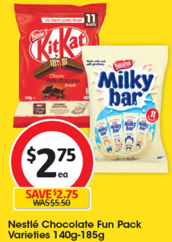 Coles Nestlé Chocolate Fun Pack Varieties 140g-185g offer
