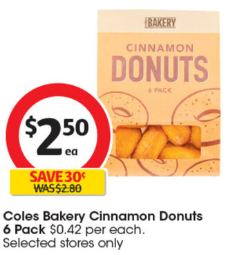 Coles Coles Bakery Cinnamon Donuts 6 Pack offer