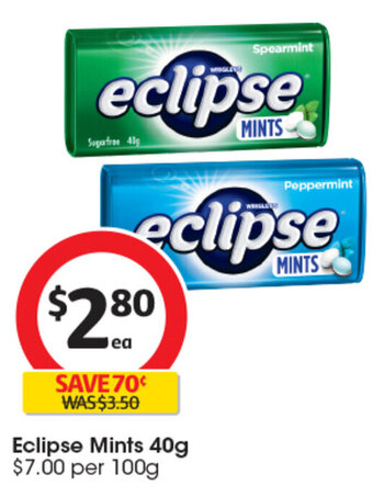 Coles Eclipse Mints 40g offer