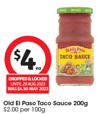 Coles Old El Paso Taco Sauce 200g offer