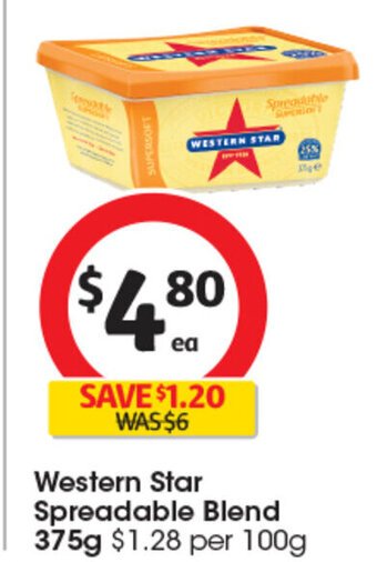 Coles Western Star Spreadable Blend 375g offer