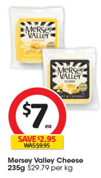 Coles Mersey Valley Cheese 235g offer