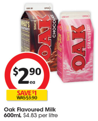 Coles Oak Flavoured Milk 600mL offer