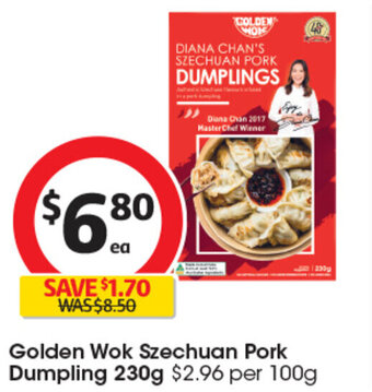 Coles Golden Wok Szechuan Pork Dumpling 230g offer