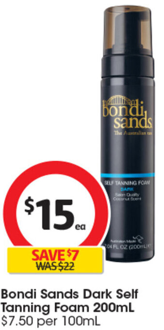 Coles Bondi Sands Dark Self Tanning Foam 200mL offer