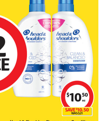 Coles Head & Shoulders Shampoo or Conditioner 660mL offer