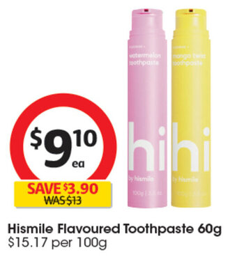 Coles Hismile Flavoured Toothpaste 60g offer