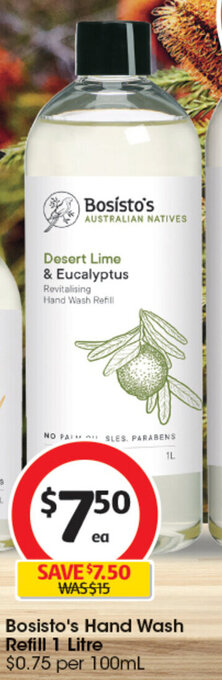 Coles Bosisto's Hand Wash Refill 1 Litre offer