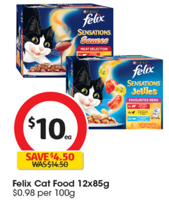 Coles Felix Cat Food 12x85g offer