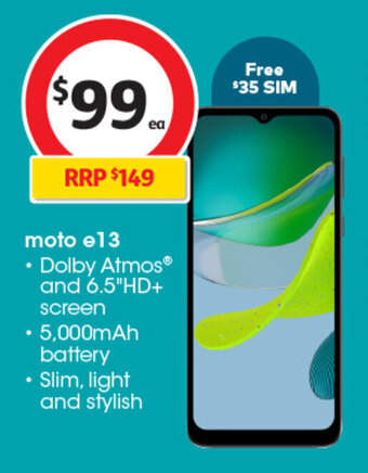 Coles moto e13 offer