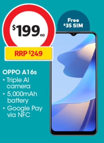 Coles OPPO A16s offer