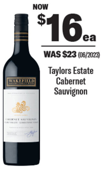 Coles Taylors Estate Cabernet Sauvignon offer