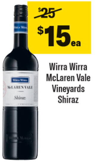 Coles Wirra Wirra McLaren Vale Vineyards Shiraz offer