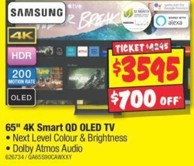 65" 4K Smart QD OLED TV offer at JB HiFi