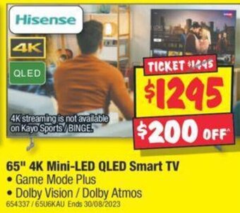 JB Hi-Fi 65" 4K Mini-LED QLED Smart TV offer